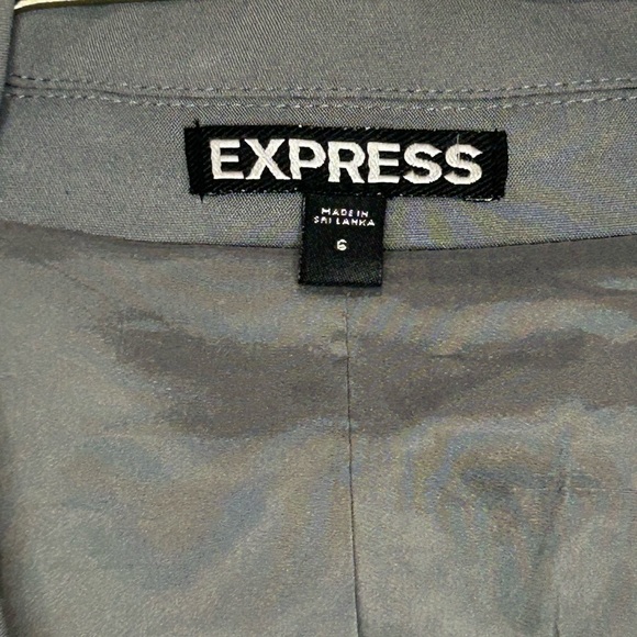 Express Charcoal Gray Double-Breasted Blazer | Size M (6) - Picture 4 of 8